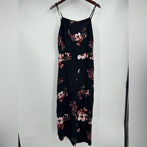 Wild Fable Jumpsuit Womens Red Floral Sleeveless Jumper Strappy Sleeves